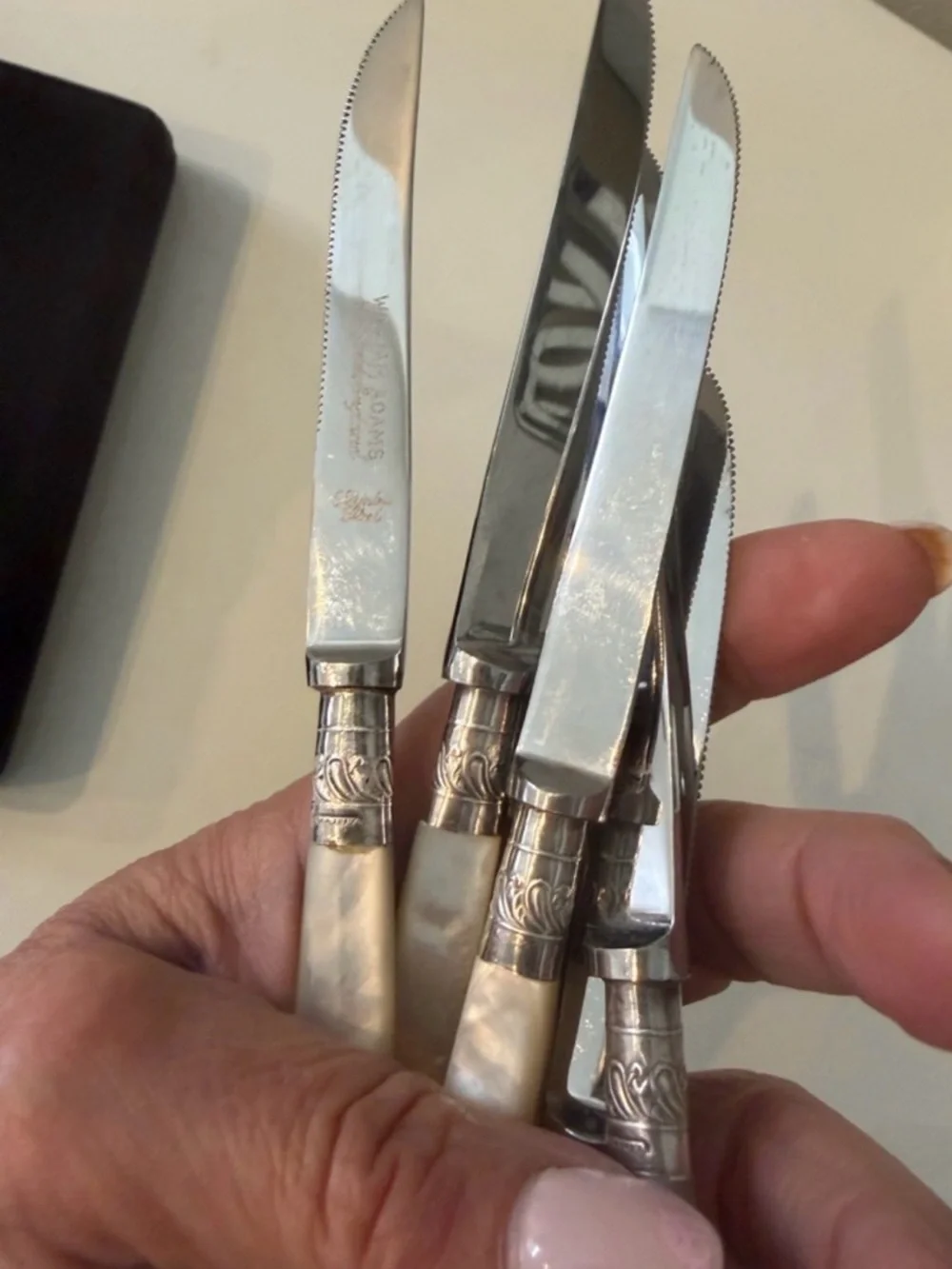William Adam’s Sheffield England Mother-of-Pearl Handle Fruit Knife Set of 6 pcs
